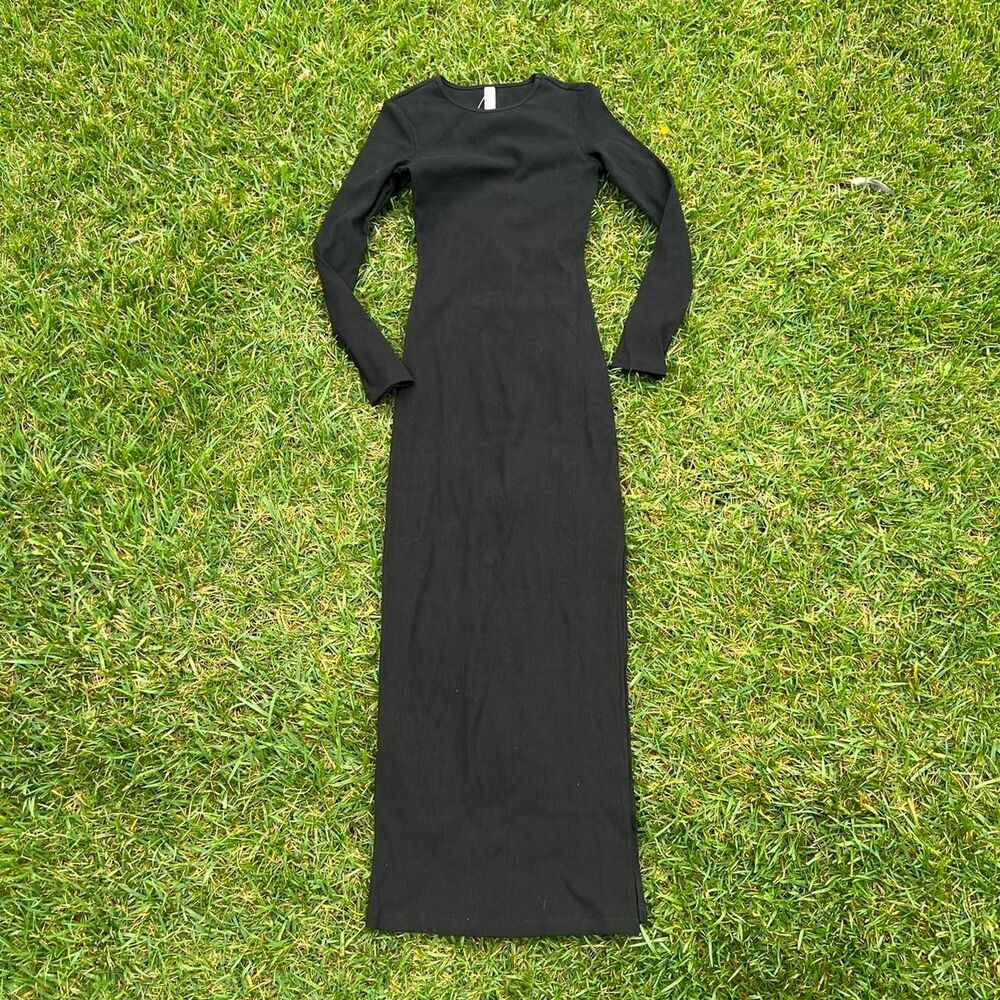 American Apparel skin tight maxi dress black elegant women’s size xs